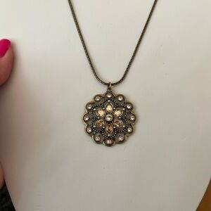 Touchstone Crystal Gold Vintage Pendant Necklace